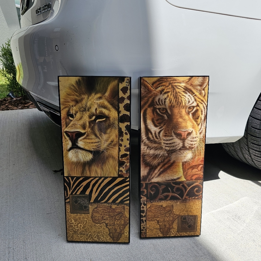 Tiger and Lion Wall Art Set